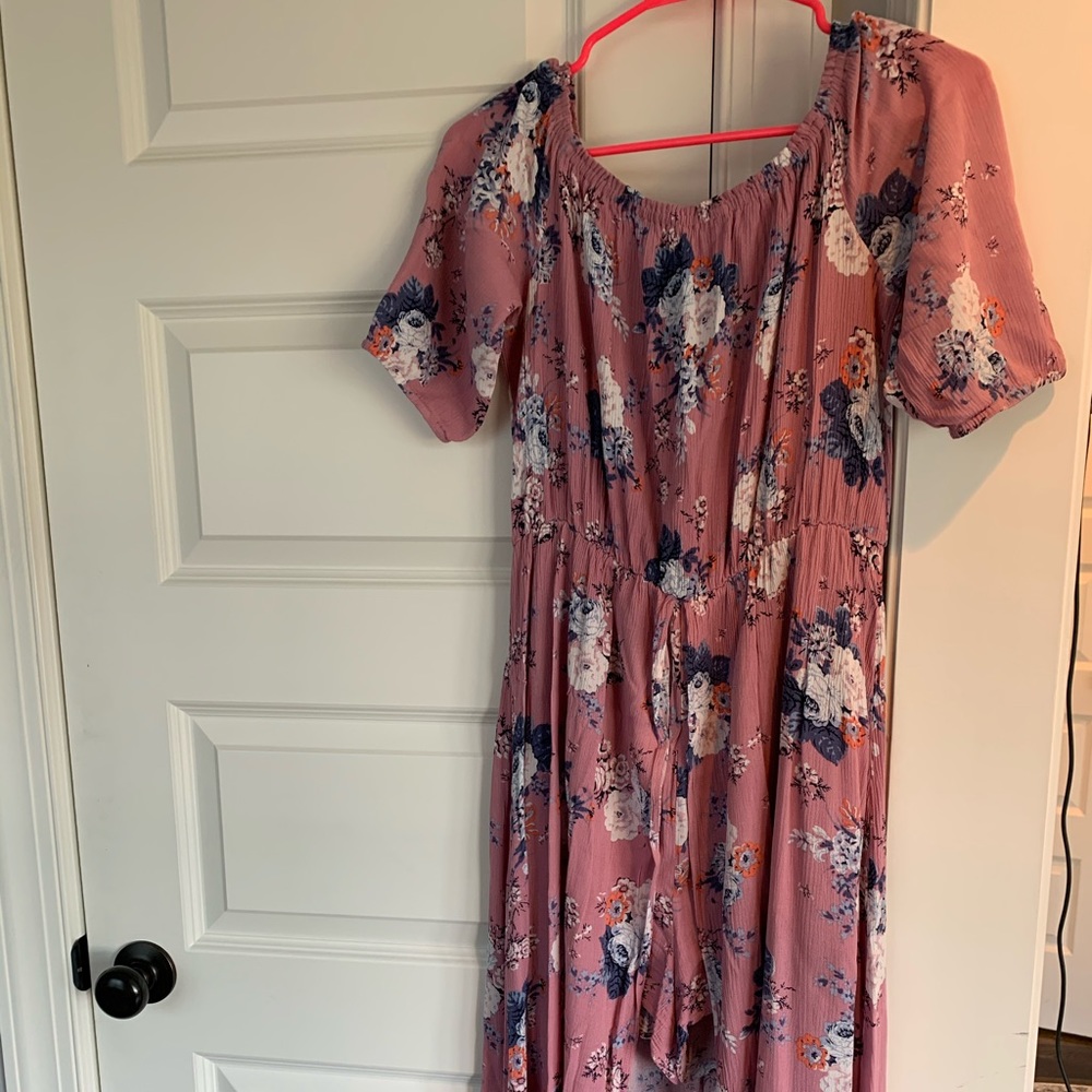 Off the shoulder maxi romper